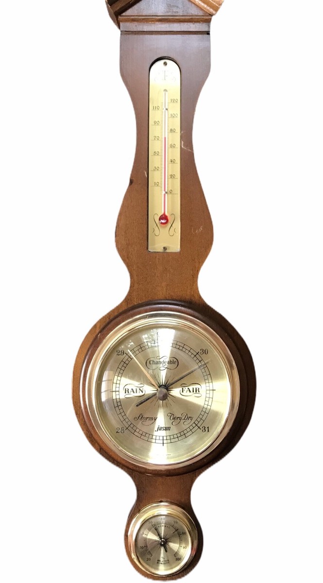 Jason Empire Thermometer, Barometer, And Humidity Reading Brass