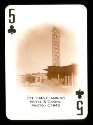 1 * Spielkarte Las Vegas Est. 1946 Flamingo Hotel & Casino C1946 5 Clubs