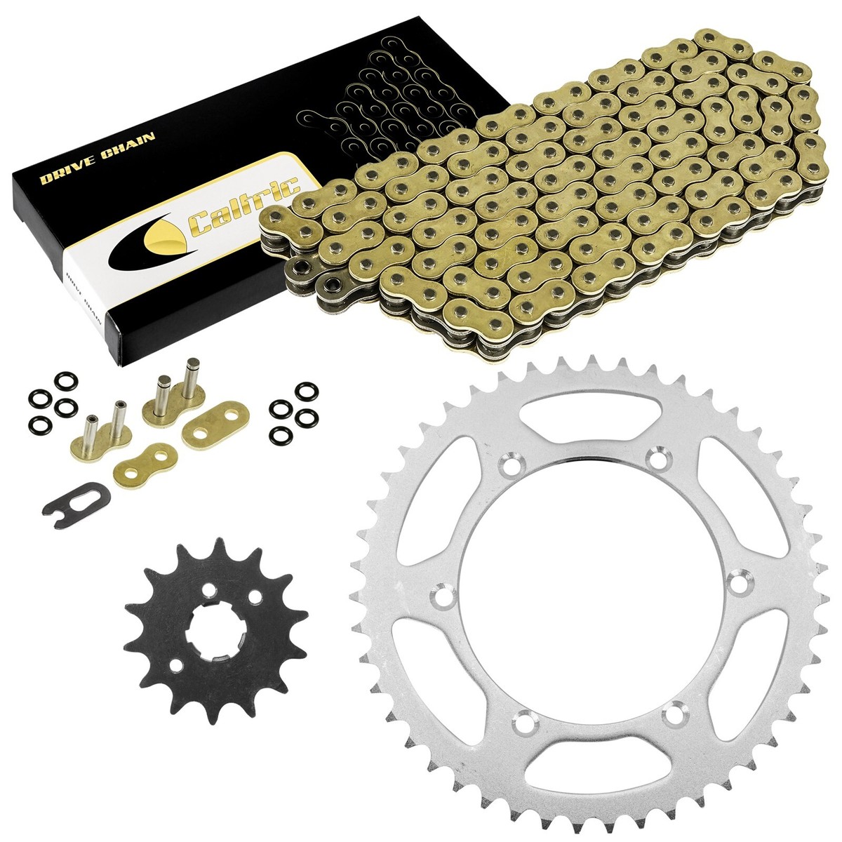 Gold O-Ring Drive Chain & Sprockets Kit for Kawasaki KX250