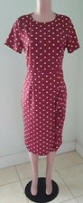Oxiuli Fashion Plus Red/White Short Sleeve Polka Dot Dress Size 2XL (RUNS SMALL)