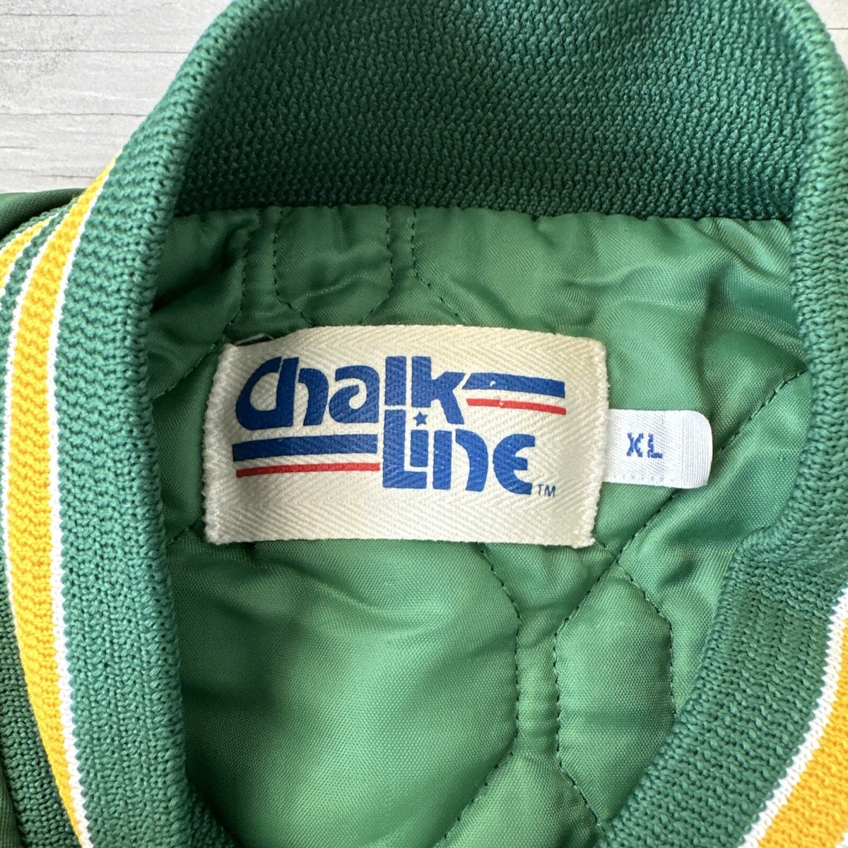 chalkline indians L スタジャン　ユニ　80s VTG Chalk Line Cleveland Indians Guardians Satin Jacket