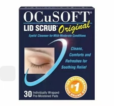 OCuSOFT Lid Scrub Original Pre-Moistened Pads for Eyelids 30 ct Exp 07/25