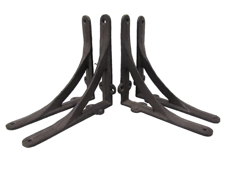 Juego de 4 soportes de estante de hierro fundido pequeños nuevos de 6" estilo antiguo arco de puente de hierro rústico Foto 2 de 4