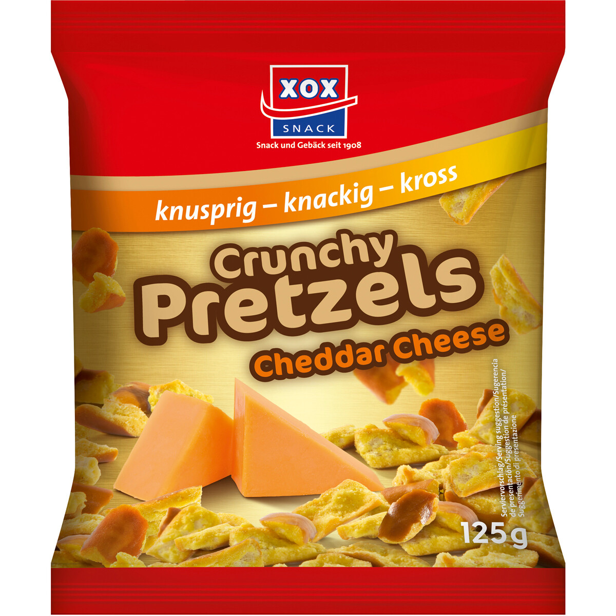 Xox Crunchy Pretzels Queso Cheddar Brezelstücke Con