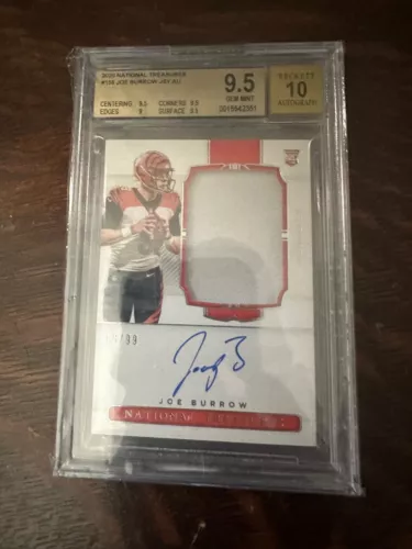 2020 Panini National Treasures RPA Patch Auto /99 Joe Burrow RC BGS 9.5 10