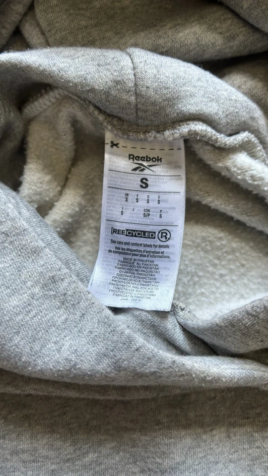 Sudadera con capucha de gran tamaño Reebok Lux gris para mujer pequeña S Foto 4 de 4