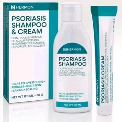 Hermon Psoriasis Shampoo 120ml & Cream 30g Dermatitis, Dandruff, Eczema Free P&P