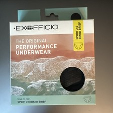 ExOfficio Women's Give-n-go 2.0 Sport Bikini Brief - Black - Medium, NWT