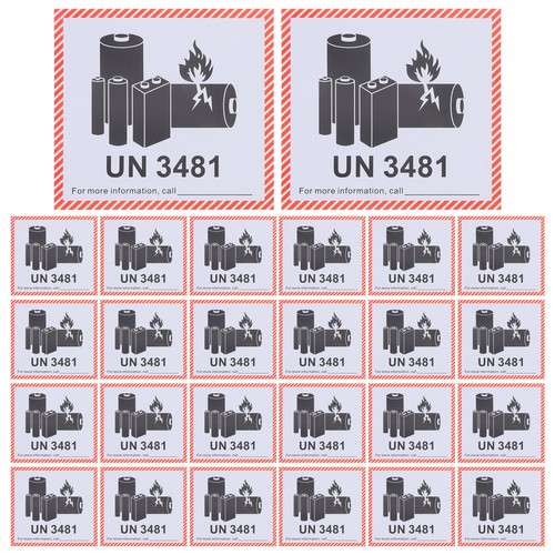 100x Lithium Battery Labels Adhesive Stickers Transport Caution Warning Label - Picture 2 of 14