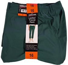 Kirkland Signature Ladies' Size 16 Travel Pants 4-Way Stretch Zip Utility Pocket