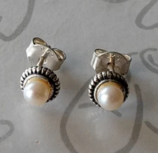 Pearl Silpada Sterling Silver Sugar Post Earrings New 925