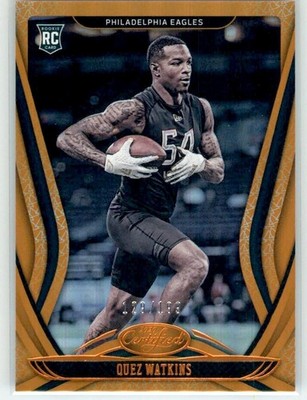 2020 Panini Certified QUEZ WATKINS Rookie Mirror Orange /199 Eagles #186