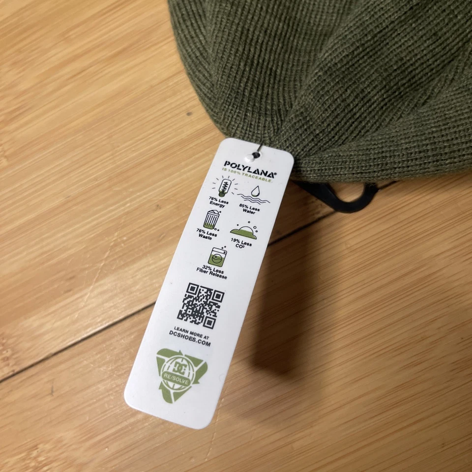 DC Shoe Frontline Verde Oliva Estilo Militar Tipo D-C Puño Tejido Gorro Gorra Foto 3 de 4