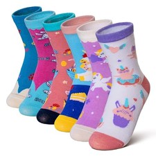 Kids Girls Boys Cotton Crew Socks Funny Crazy Novelty 9-15 Years Unicorn