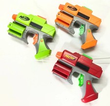 Nerf Dart Tag Sidestrike Lot of 3: Orange, Green, Red Tested Working