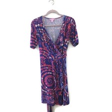 LILLY PULITZER Arina short sleeve wrap dress- Bomber blue. Size S