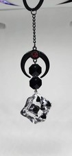 Handmade Gothic Dice Moon/Hearts Keychain