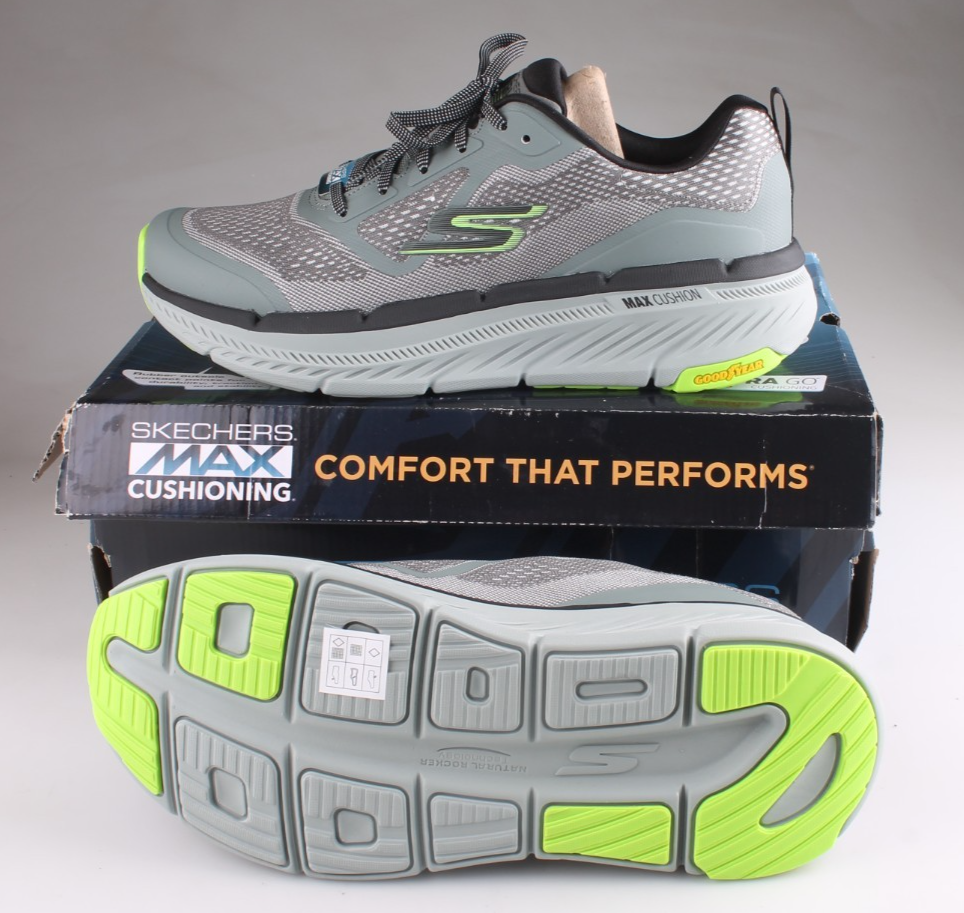 SKECHERS Max Cushioning Premier 2.0 Vantage Gray Lime Shoes  display picture 2