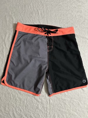 Eidon Men's Size 36 Swimwear Swim Shorts Trunks Black Gray Drawstring Pocket