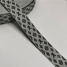 Louis Vitton ribbon Silver, 2cm X 1 Yard, sell by the yard - 1 Side Brand New