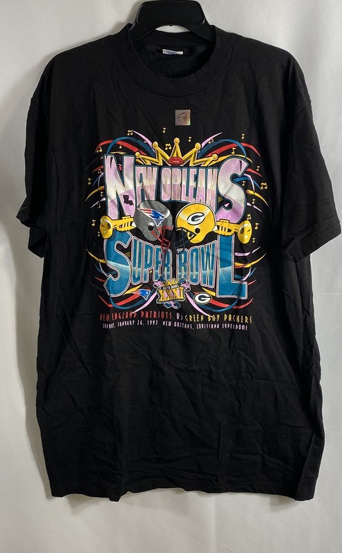 Vintage 90s Starter Super Bowl XXXI T-Shirt Packers Patriots New Orleans L