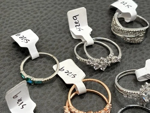 Lot Of Bomb Party Rings Cocktail Statement Crystal Silver / Rose / Gold Tone image 9