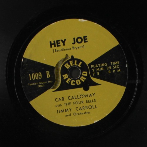 CAB CALLOWAY: gambler's guitar / hey joe BELL 7" Single 78 RPM - Picture 2 of 2