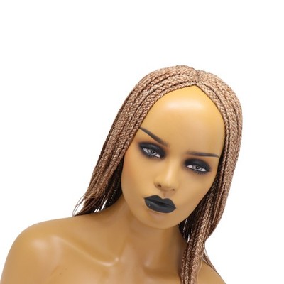 Braided Wigs for Women Box Braids Wig Brown Golden  Ombre mixed  14 Inch 