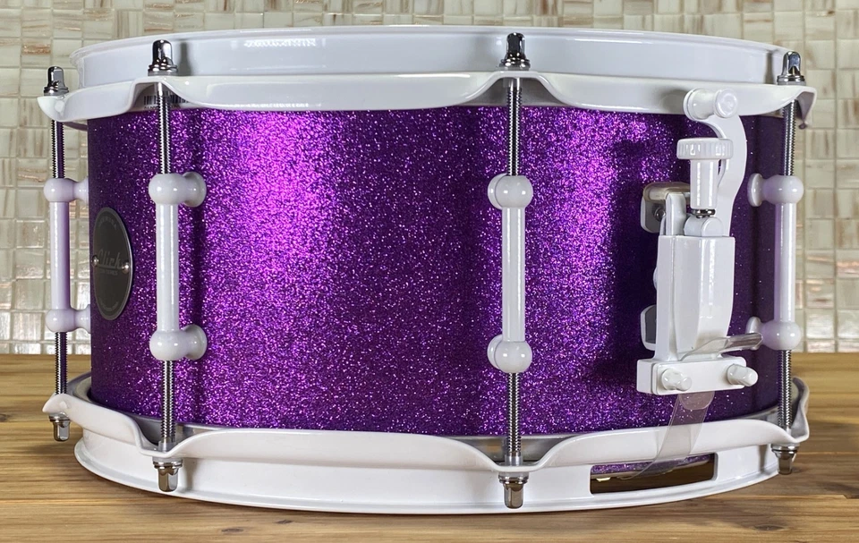 Click Icon 6x12 10ply Maple Snare Drum Purple Satin Sparkle - Image 2 of 4