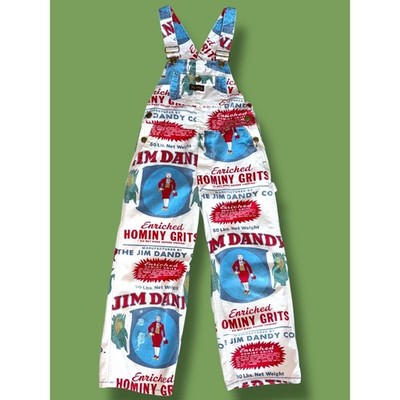 Vintage Big Smith Kids Overalls Jim Dandy Hominy Grits Sack Approx. 6-7 years