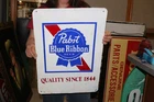 Vintage 1960's Pabst Blue Ribbon Beer Bar Tavern 22" Metal Sign