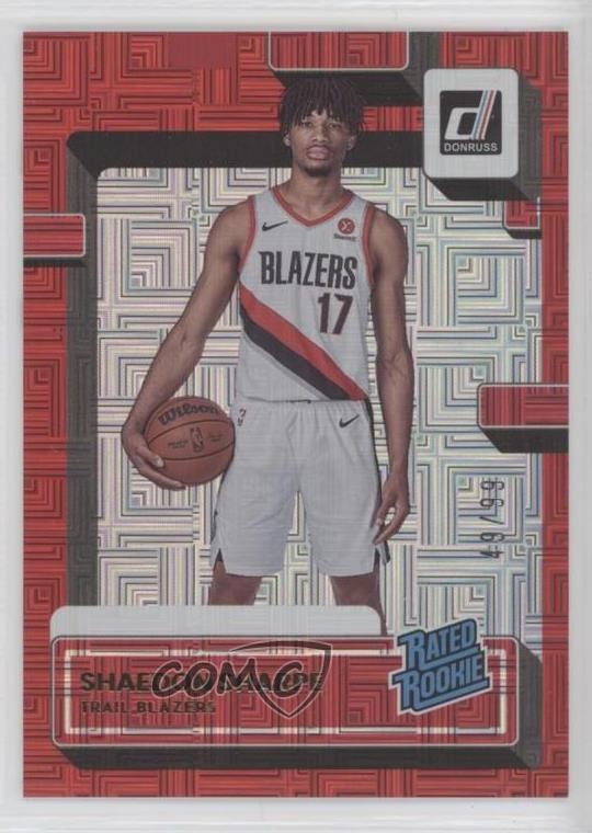 2022-23 Panini Donruss Rated Rookie Choice Red 49/99 Shaedon Sharpe #207 0fn0