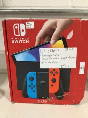 Nintendo Switch OLED Console with Neon Red & Neon Blue Joy-Con Controllers