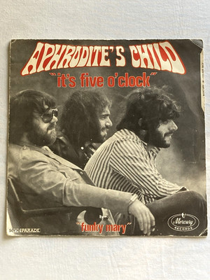 7'' APHRODITES CHILD  ''its five o'clock'' / ''funky mary'' w/ Pic Sleeve EX vinyl