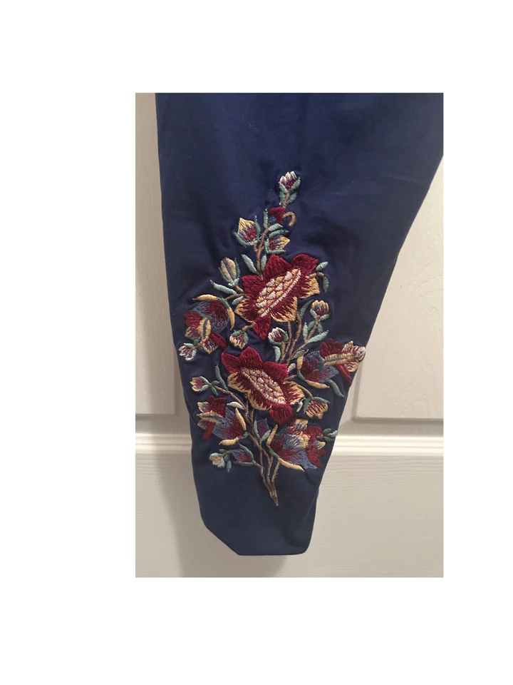 LEGGINGS TAPIZ APRIL CORNELL AZUL MARINO XXL cintura contemporánea, bordados Foto 3 de 4