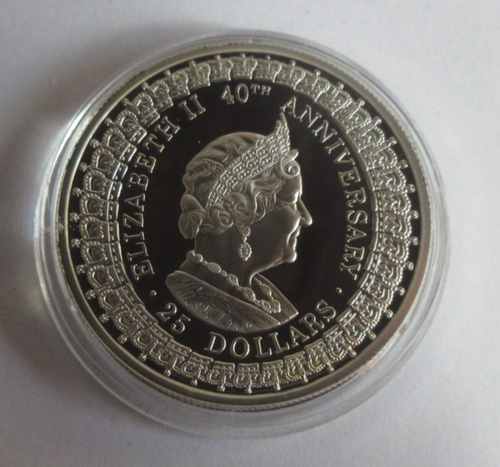 1992 Queen Elizabeth II 40th Anniv 1oz .925 Silver Proof Australia $25 Coin - 第 3/6 張圖片