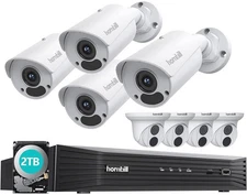 4K 8CH Security Camera System 4Pcs Wired 8MP PoE IP Cameras 2TB HDD Night Vision