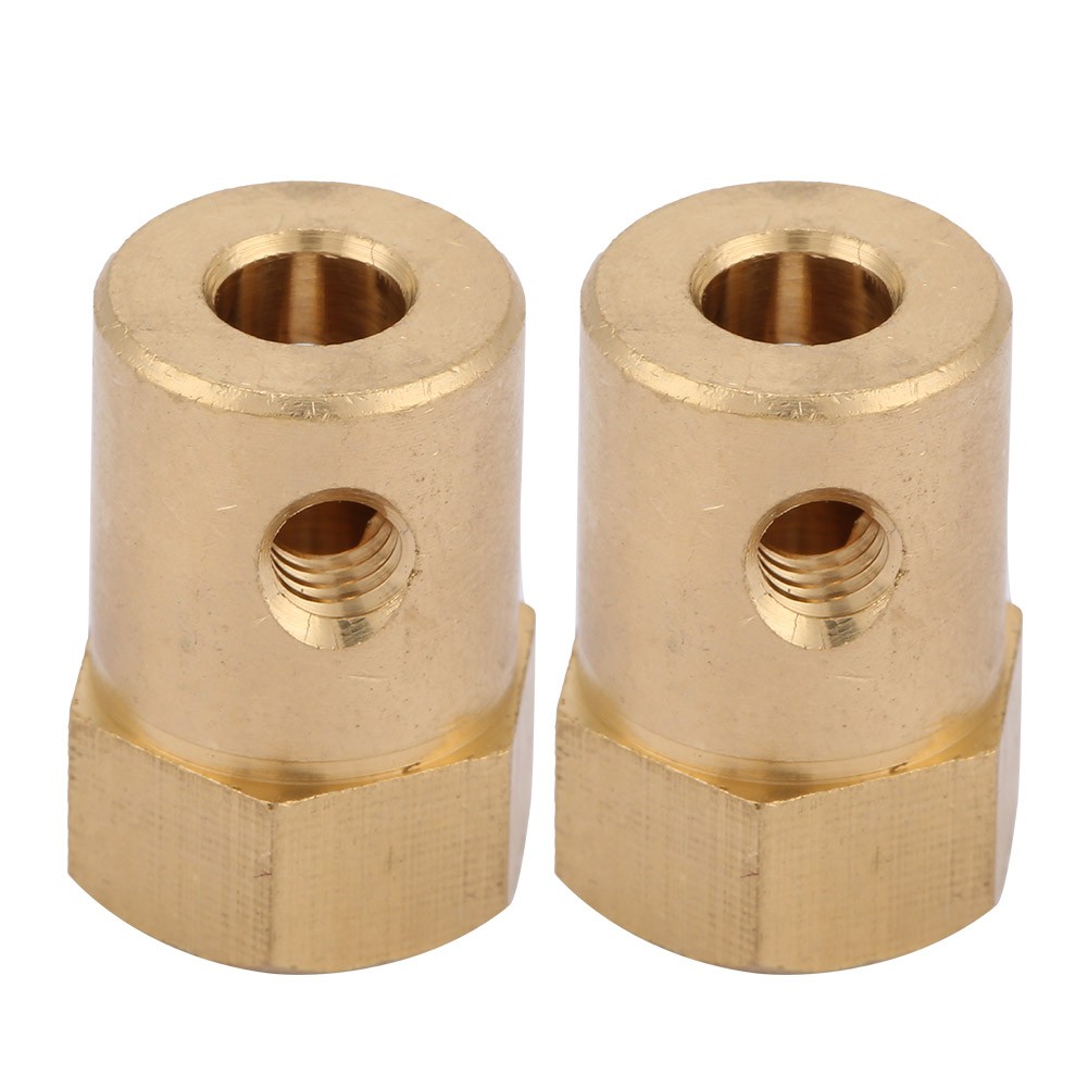 .4pcs Brass Extended Shaft Hex Coupling Coupler Motor Connector (5mm)