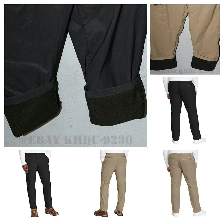 Eddie Bauer Men's Fleece Lined Pants in Tan , Black