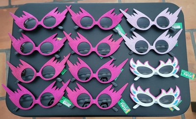LOT OF 12 PARTY SUNGLASSES - Festival Concert Bridal Dance Costume Glasses, NEW