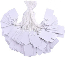 Price Tags with String Attached, 500Pcs White Smooth Surface Marking Merchandise