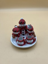VINTAGE Snowmen Tea Set 8 PC SET 
