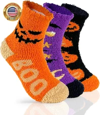 4X Thicker Ultra Luxe Warm Cozy Halloween Gifts, Soft Fluffy Fuzzy Socks for Boo