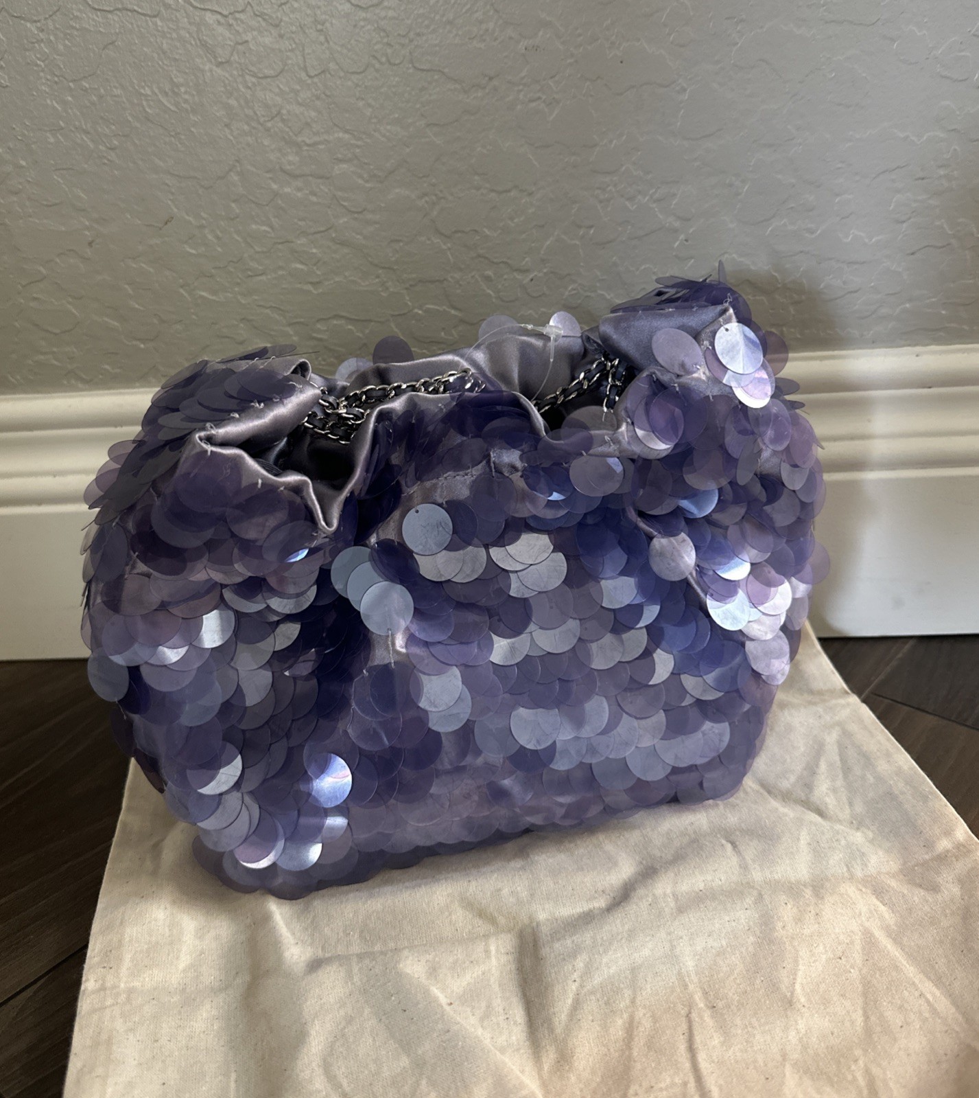 TORY BURCH  Mini Fleming Paillette Hobo Bag - Purple SOLD OUT! image 6