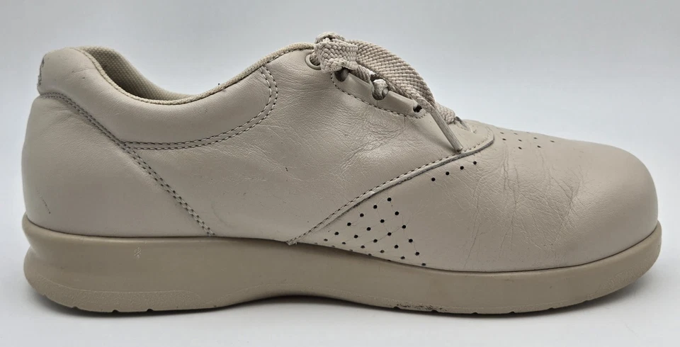 Zapatos para caminar para mujer 6W - SAS Free Time, cuero color crema, estilo Oxford Foto 3 de 4