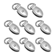 8 Pcs Bag Side Clip Buckle Leaf Shape Metal Purse Suspension Clasp Silver