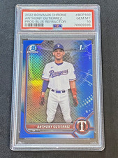 ANTHONY GUTIERREZ 2022 Bowman Chrome 1st BLUE REFRACTOR PSA 10 Gem Mint SP /150