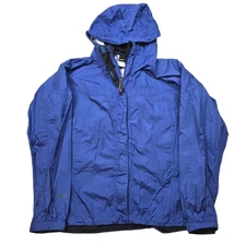 Marmot PreCip Rain Jacket Mens Medium Blue Full Zip Hooded Lightweight