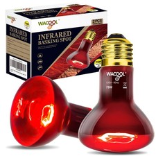 WACOOL 2 Pack Reptile Heat Lamp Bulbs,75W Infrared Basking Spot Light for Rep...