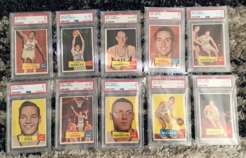 1957 Topps Basketball Complete Set PSA Graded 80 Cards , Bill Russell PSA 5 (MC)